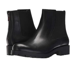 Cole Haan Sz 11 Stanton Waterproof Black Leather Chelsea Chunky Ankle Boots